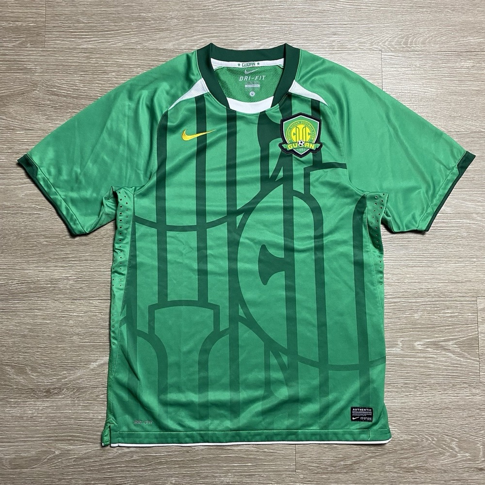 2010 Nike Dri Fit GUOAN 92 Beijing Football Jersey Men's L Green Soccer China